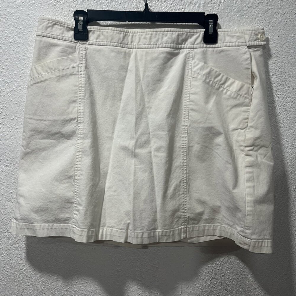 Docker’s 14 Petite Beige Skort Side Zip Waist 36” Length‎ 17” Front Pockets